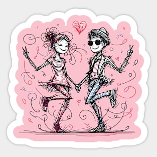 Delightful Matching Couple Sticker